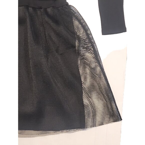 NASHA size 10 - 12 Girls black long sleeve formal party Dress cotton mesh skirt - Picture 2 of 7